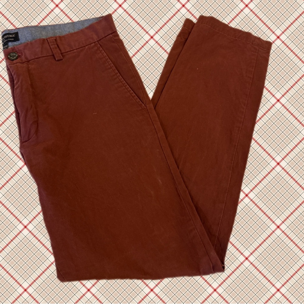 Banana Republic Burgundy Chinos Fulton Skinny 34x32